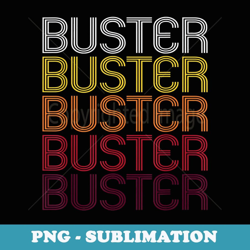 Buster Retro Wordmark Pattern - Vintage Style - Exclusive PNG Sublimation Download