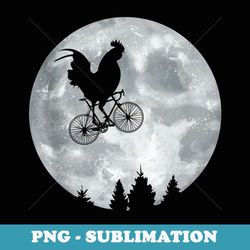 rooster riding moon bike halloween lunar cycling cyclist - trendy sublimation digital download