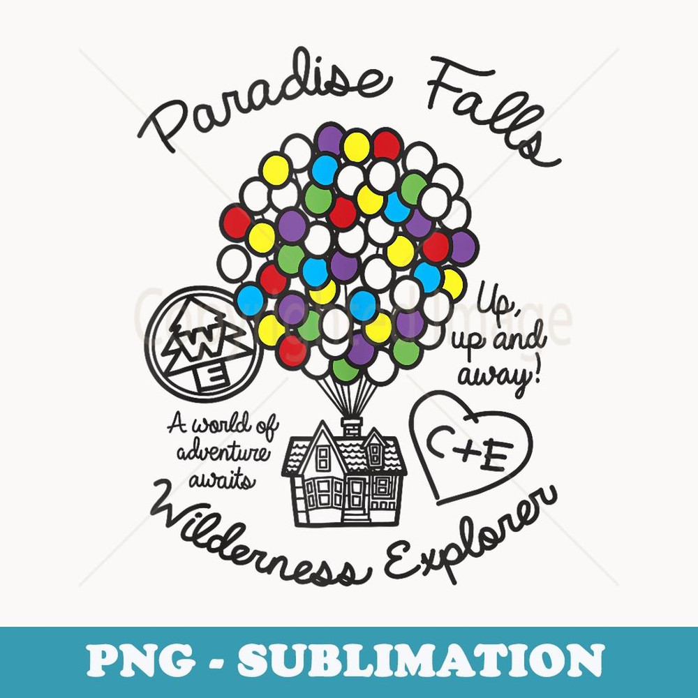 Disney Pixar Up Paradise Falls Wilderness Explorer Balloons - Elegant Sublimation PNG Download