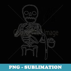 i am fine funny skeleton needs coffee vintage halloween - png sublimation digital download