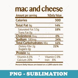 mac and cheese costume funny food nutrition facts - instant png sublimation download