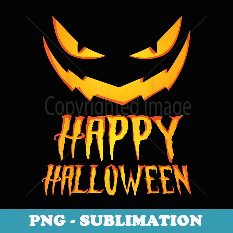 Cool Halloween Costume Party Bad Jack-O-Lantern Pumpkin Face - Sublimation PNG File