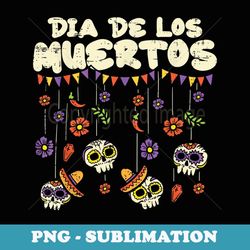 dia de los muertos sugar skulls calavera day of dead mexican - premium png sublimation file