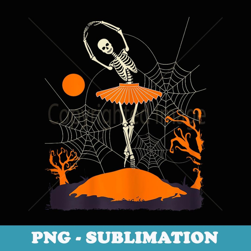 Halloween Dancer Skeleton Ballerina Costume Ballet Dance - Instant Sublimation Digital Download