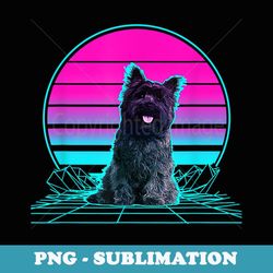 vintage retro sunset cairn terrier - sublimation digital download