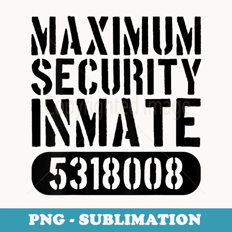 Inmate Prisoner Halloween Costume (Design On Back Of ) - PNG Transparent Sublimation Design