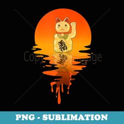 vintage retro style lucky cat - premium png sublimation file