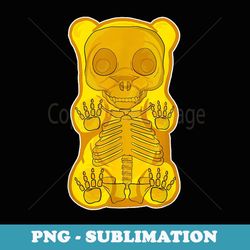 classic yellow gummy bear skeleton anatomy halloween - high-resolution png sublimation file