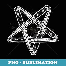 goth punk metal switchblade pentagram - unique sublimation png download