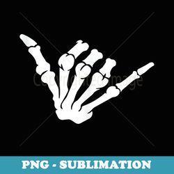 surfer skeleton hands shaka sign - digital sublimation download file