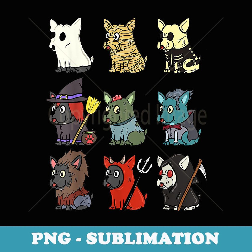 French Bulldog Scary Costumes Halloween Dog - Digital Sublimation Download File