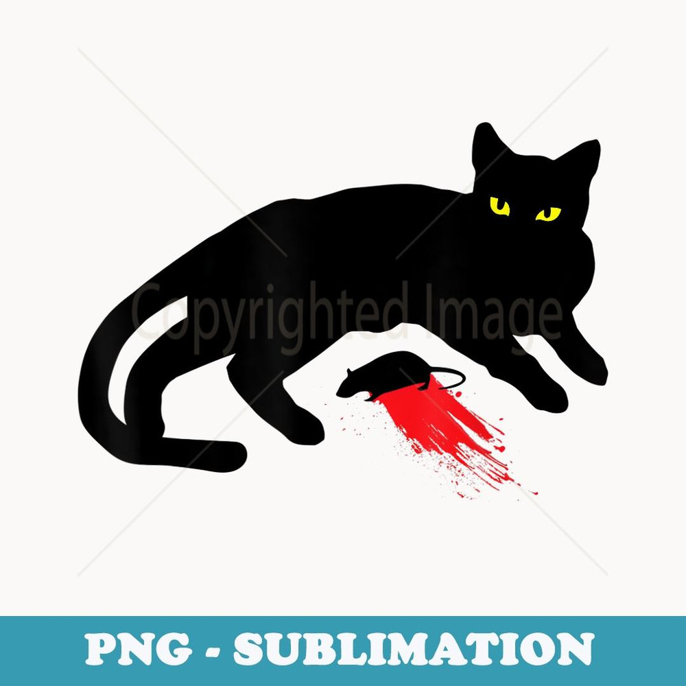 Black Cat Killer Instincts Dead Mouse Punk Goth - Aesthetic Sublimation Digital File