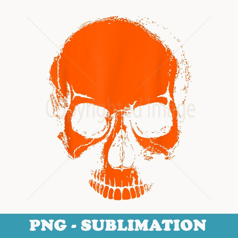 Big Orange Skull Halloween Skeleton Head - Artistic Sublimation Digital File