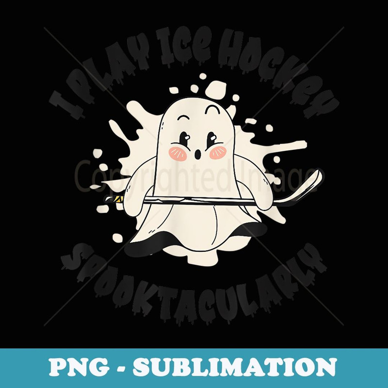Ice Hockey Sports Halloween Season Ghost Player - Instant Sublimation Digital Download