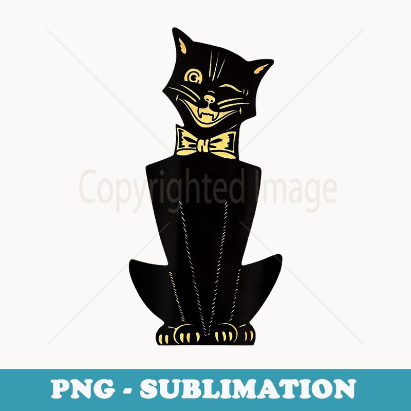 Men's 's Vintage Halloween Cartoon Cat - Exclusive PNG Sublimation Download