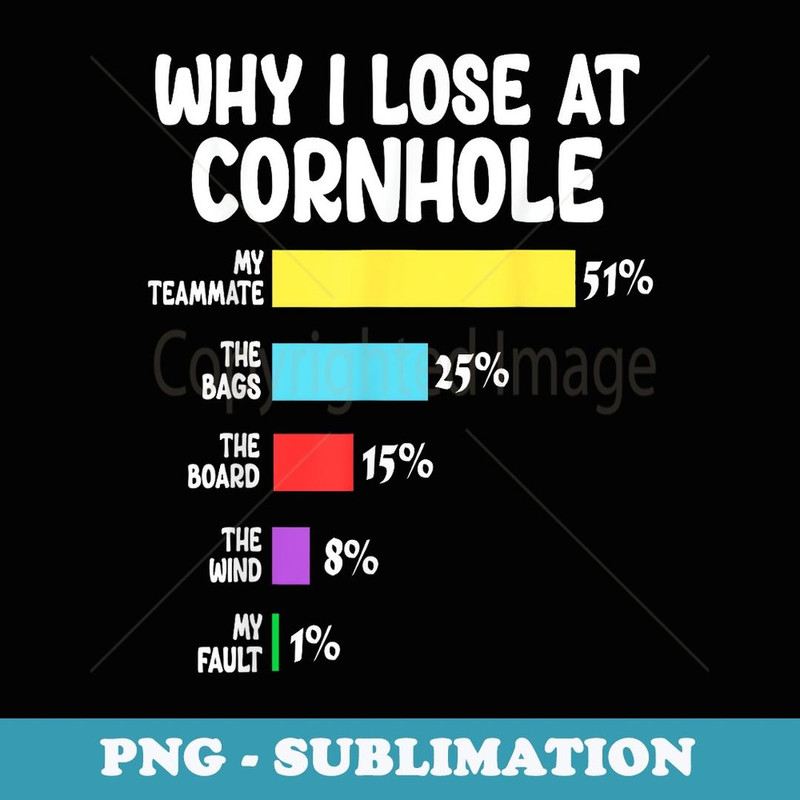 Funny Cornhole Lover Why I Lose At Cornhole - PNG Sublimation Digital Download