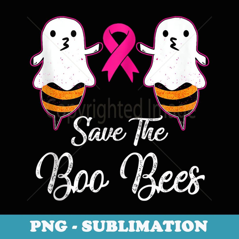 Save The Boo Bees t Funny Breast Cancer Halloween - PNG Transparent Sublimation Design