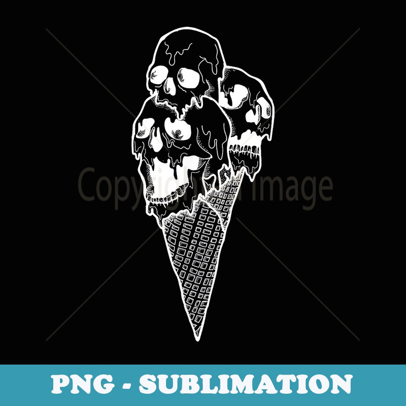Creepy Skulls Icecream Horror Halloween Design - Exclusive PNG Sublimation Download