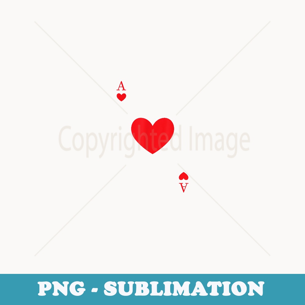 Ace Of Hearts Playing Cards Couples Halloween Costume - PNG Transparent Sublimation Design