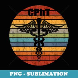 cpht certified pharmacy technician caduceus retro circle - exclusive sublimation digital file