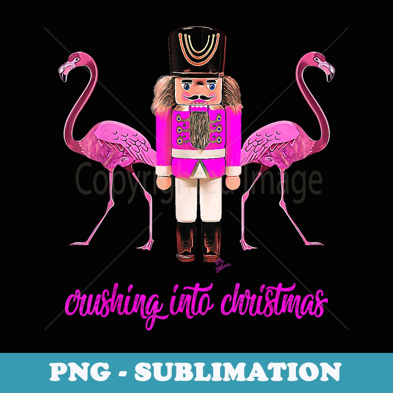 crushing into christmas flamingo pink nutcracker woman - Premium PNG Sublimation File