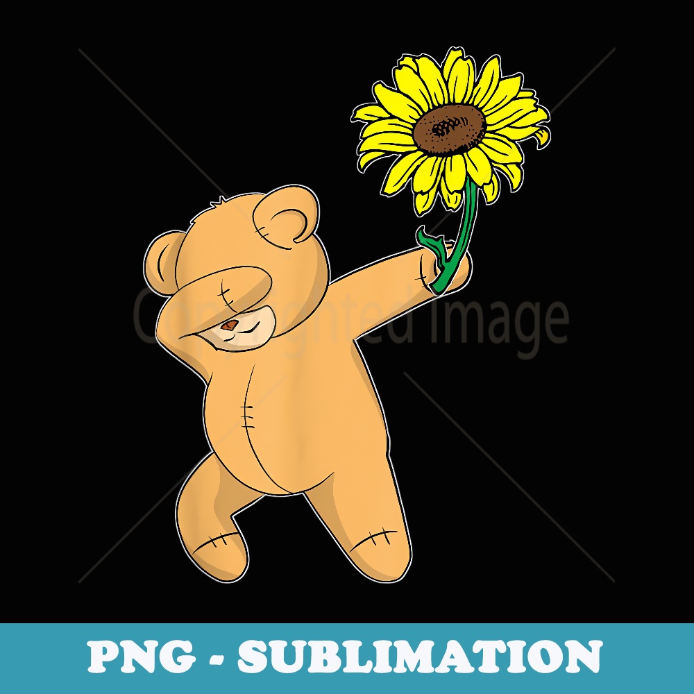 Dabbing Teddy Bear Sunflower Autism Awareness - Decorative Sublimation PNG File