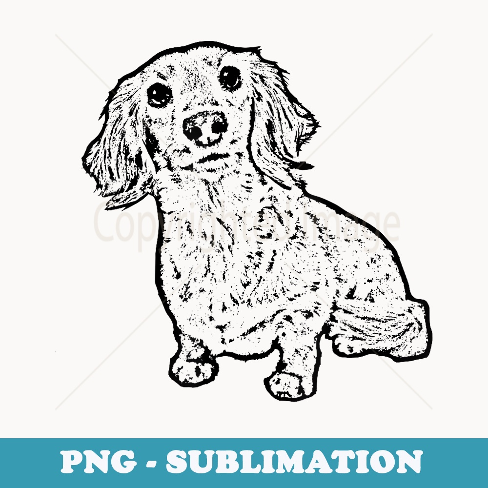Dachshund Long Haired Doxie Cute Wiener Dog Puppy Eyes Love - Signature Sublimation PNG File