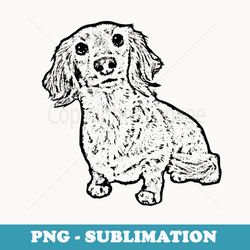 dachshund long haired doxie cute wiener dog puppy eyes love - signature sublimation png file