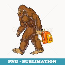 bigfoot carrying a backpack sasquatch back to school funny - decorative sublimation png file