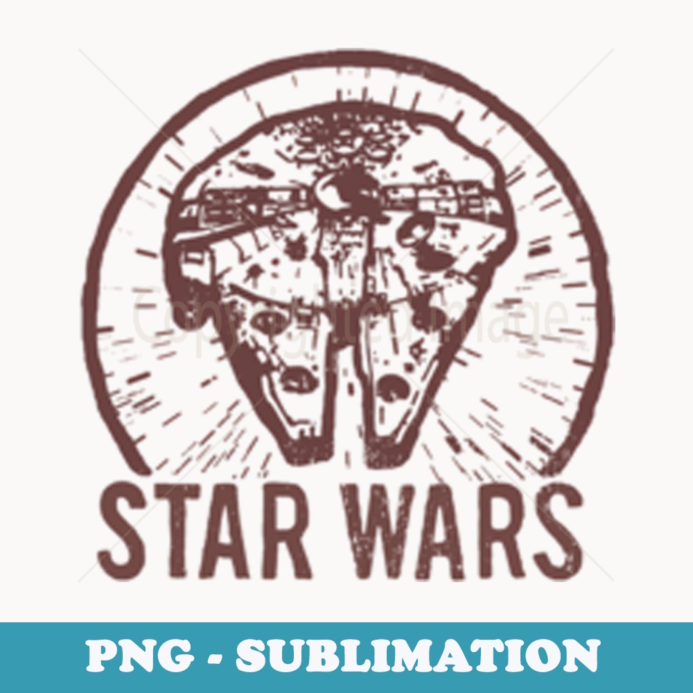 Star Wars Millennium Falcon Distressed Pocket - Digital Sublimation Download File