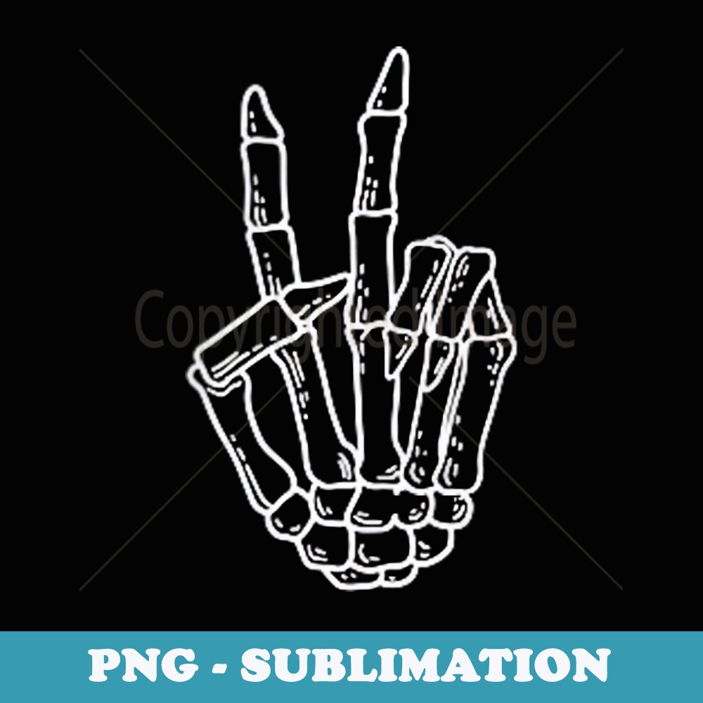 Skeleton Peace Sign Pocket Skeleton Halloween Party Creature - Unique Sublimation PNG Download