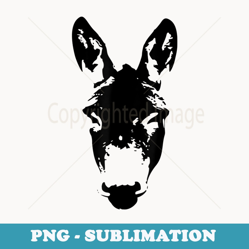 Donkey Face Animal Head - Unique Sublimation PNG Download