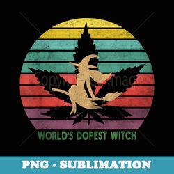 world's dopest witch halloween weed retro vintage women - aesthetic sublimation digital file