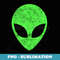 Green Alien Head Distressed Vintage Storm Area - Exclusive Sublimation Digital File