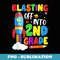 Blasting Off Into 2nd Grade Funny Back To School Boys - Exclusive PNG Sublimation Download