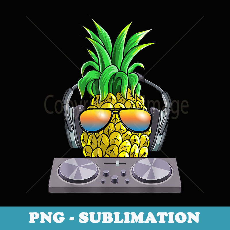 Pineapple DJ Music T Aloha Beaches Hawaii - Creative Sublimation PNG Download
