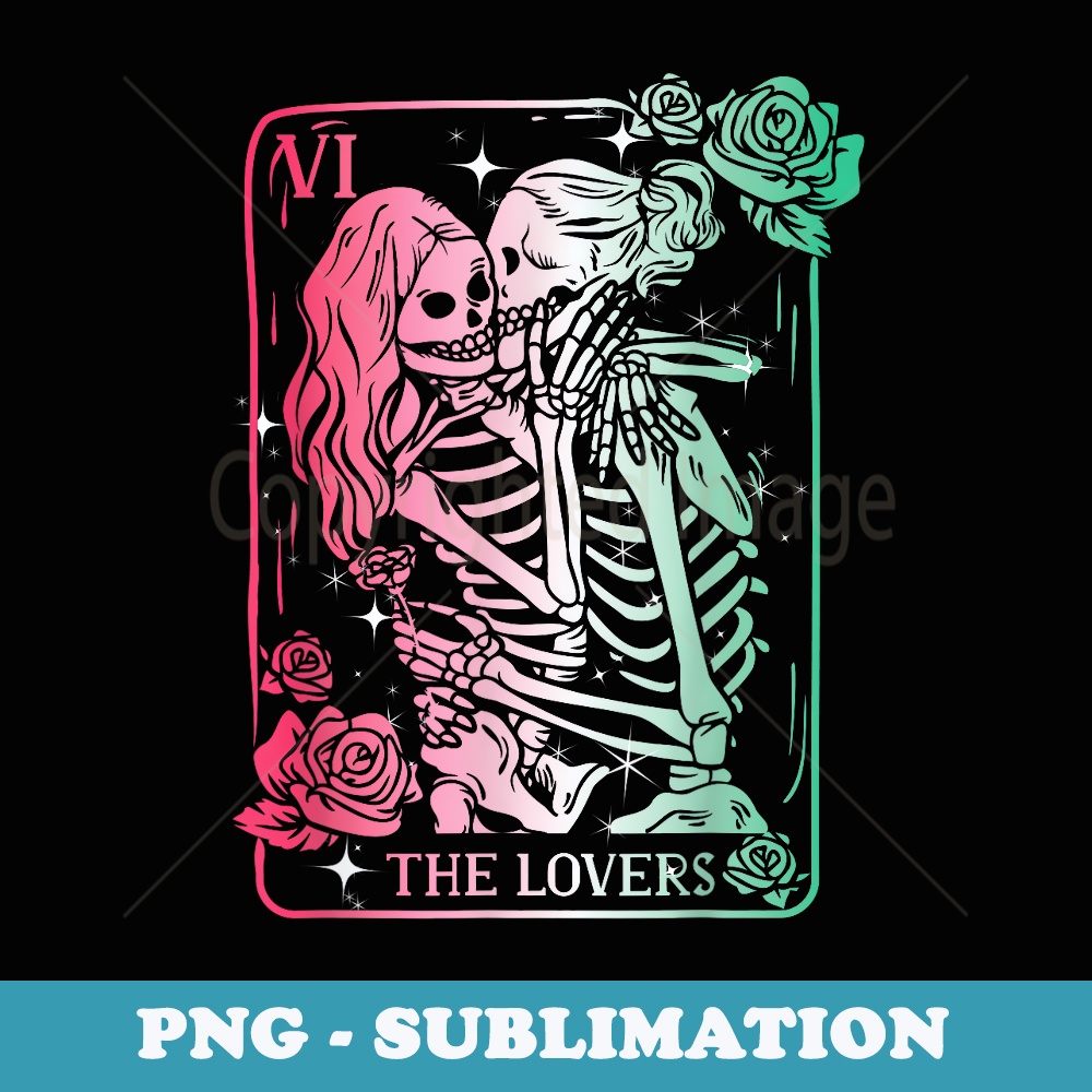 The Lovers Tarot Card Occult Goth Halloween Gothic Kissing - Special Edition Sublimation PNG File