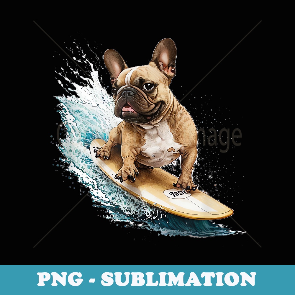 French Bulldog Surfboard Dog Puppy - Aesthetic Sublimation Digital File