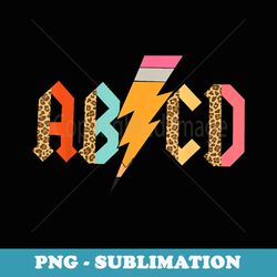 abcd rocks leopard teacher back to school - trendy sublimation digital download