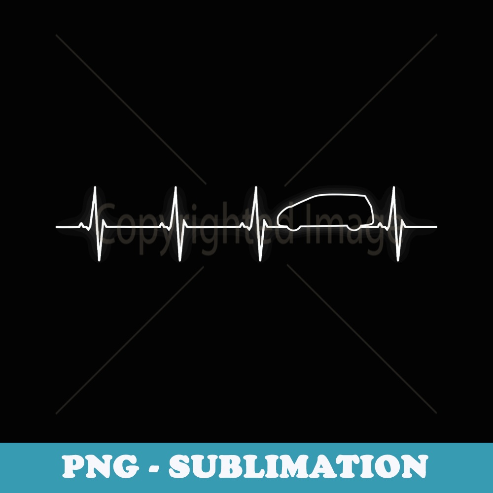 Minivan Heartbeat s - Decorative Sublimation PNG File