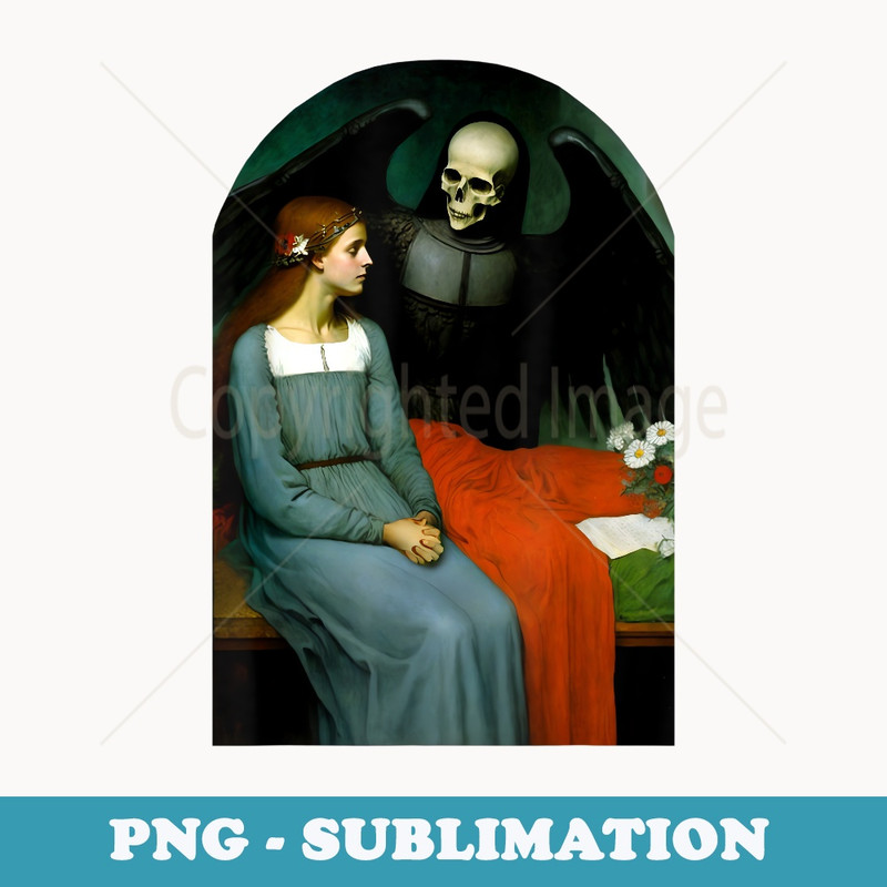 Reaper Of Death And Fair Maiden Punk Goth Grunge - Retro PNG Sublimation Digital Download