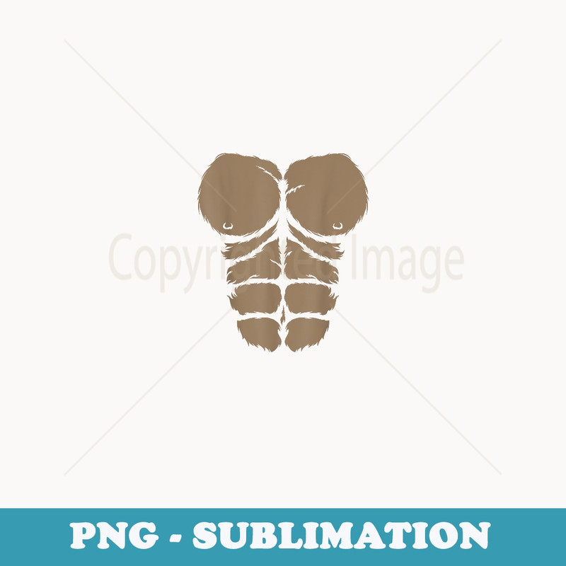 Halloween Gorilla Chest Costume Cute Monkey Muscles Abs - Special Edition Sublimation PNG File