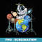 Drummer Astronaut Outer Space Spaceman - Special Edition Sublimation PNG File