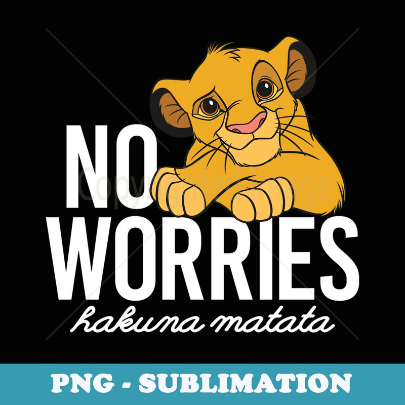 Disney Lion King Classic No Worries Simba - Elegant Sublimation PNG Download