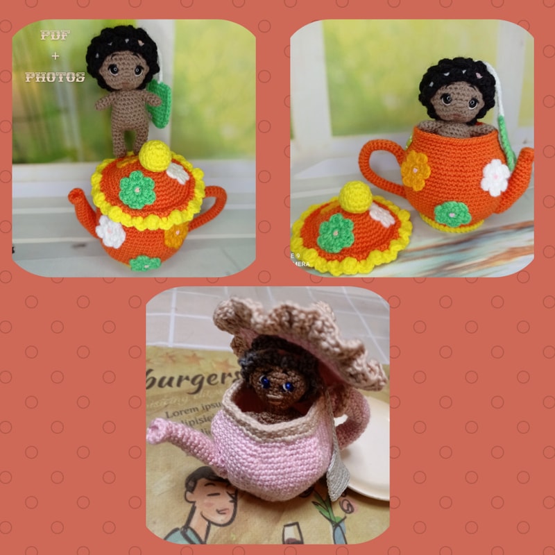 Amigurumi Teapot With TeaDoll Lil Teabag PDF Crochet Pattern In English 9