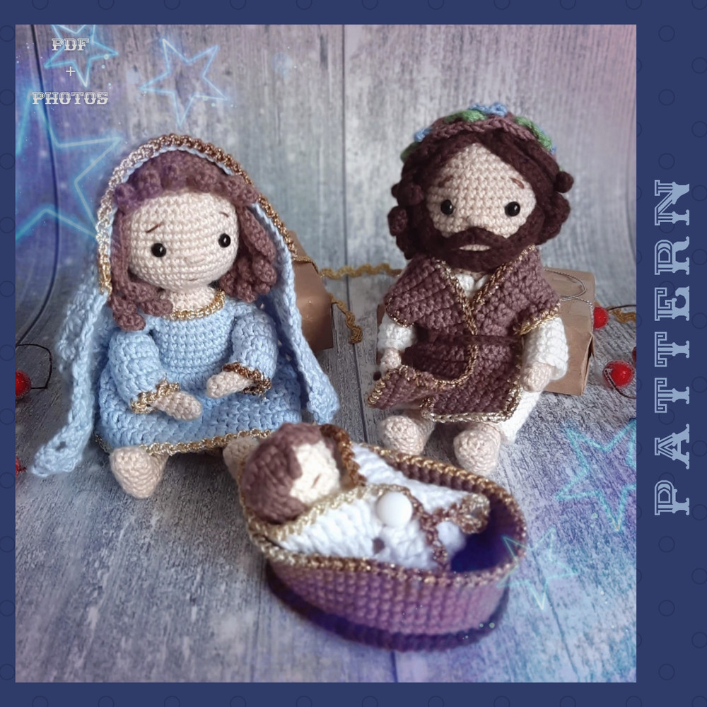 Crochet Nativity Scene Amigurumi Maria Jesus And Joseph Pattern Crochet Nativity Set PDF English Tutorial 2