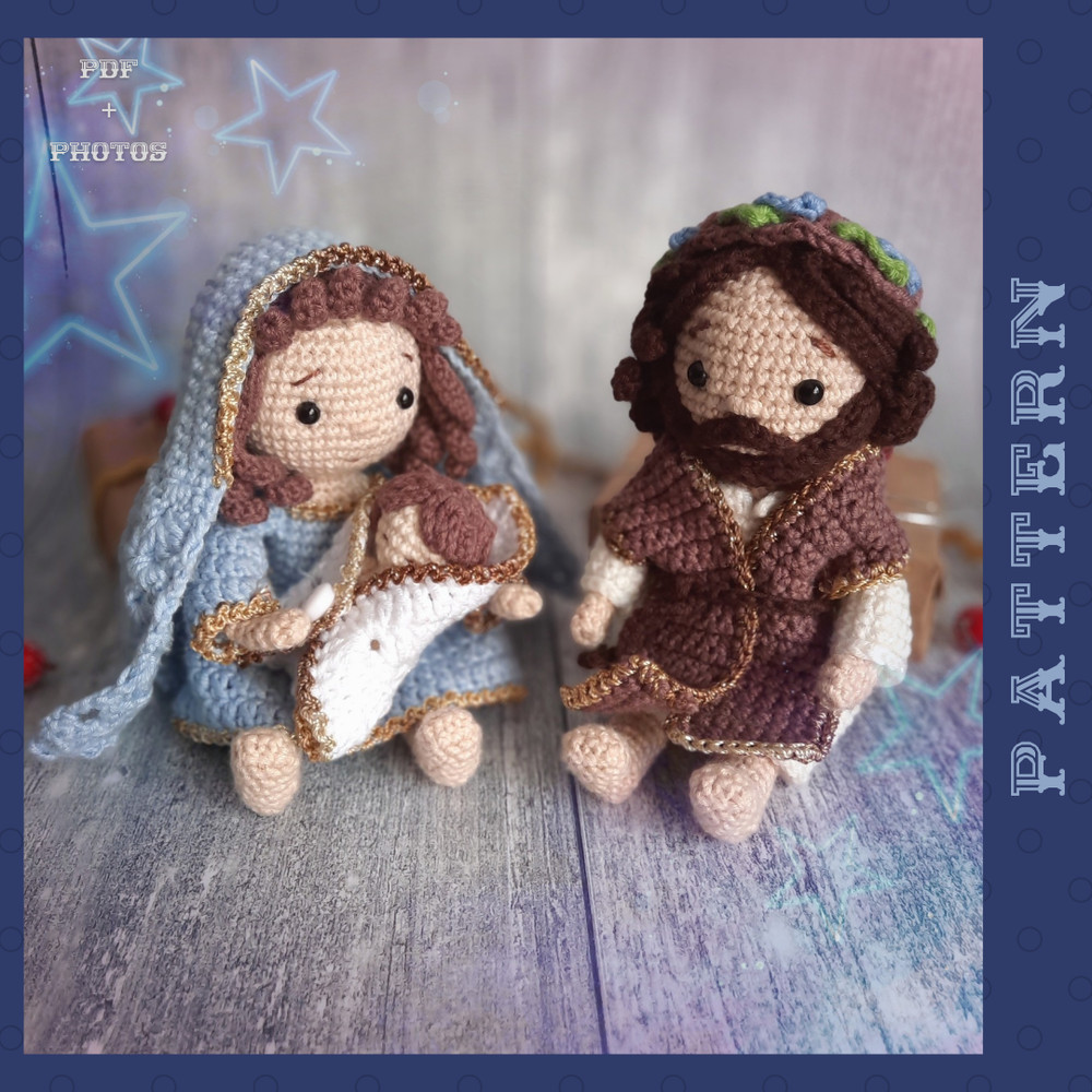 Crochet Nativity Scene Amigurumi Maria Jesus And Joseph Pattern Crochet Nativity Set PDF English Tutorial 4