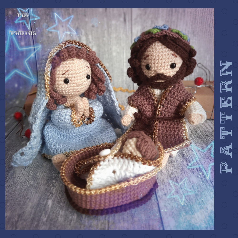 Crochet Nativity Scene Amigurumi Maria Jesus And Joseph Pattern Crochet Nativity Set PDF English Tutorial 5
