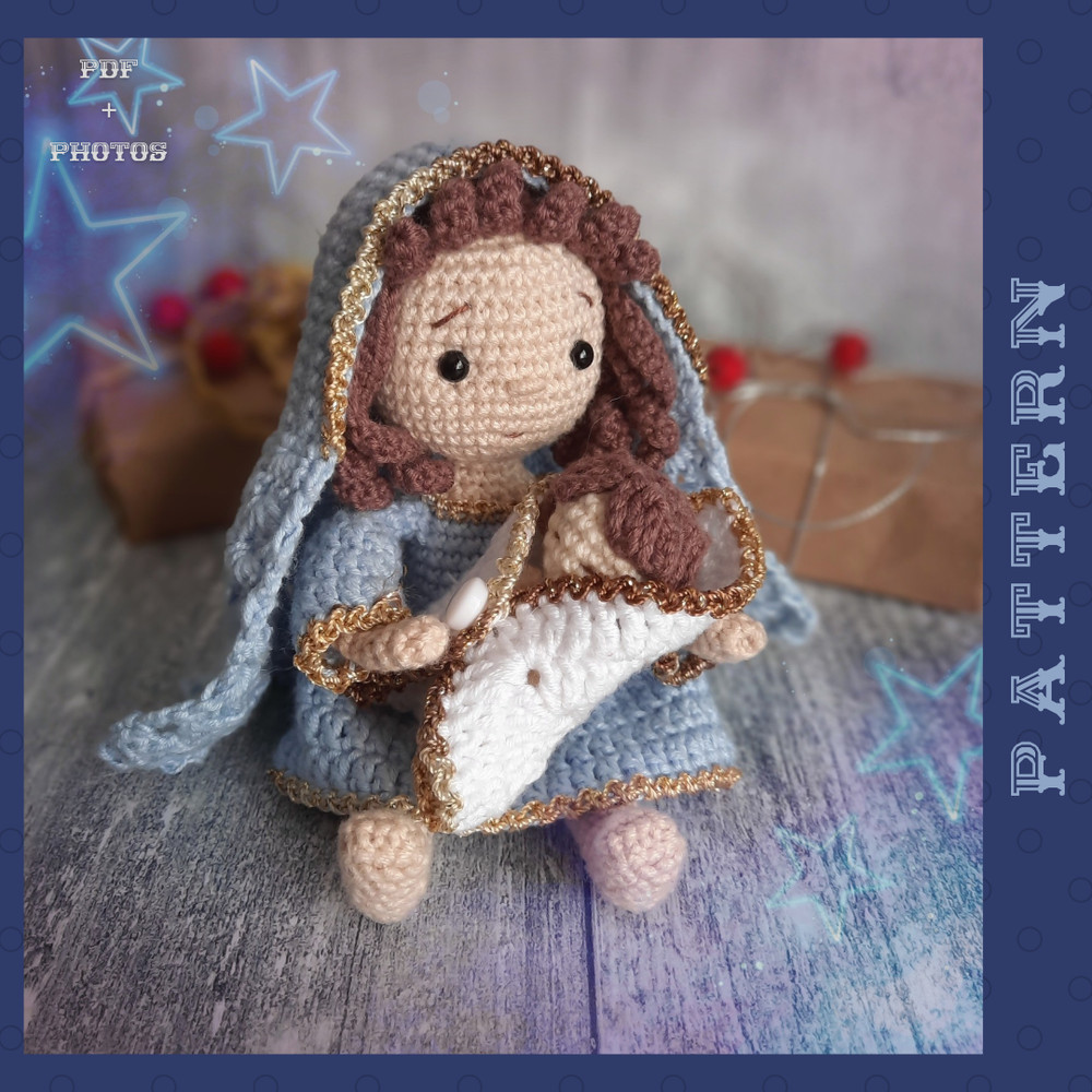 Crochet Nativity Scene Amigurumi Maria Jesus And Joseph Pattern Crochet Nativity Set PDF English Tutorial 11