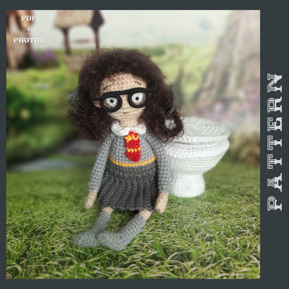 Amigurumi Moaning Witch Doll Crochet Pattern Crying Schoolgirl In The Toilet PDF English Tutorial 1